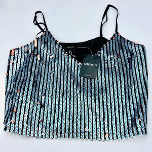 Forever 21 NEW Sequin glam spaghetti strap top